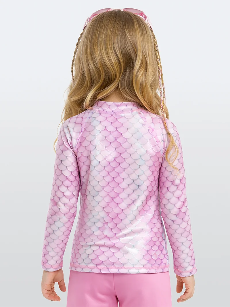 Denokids Girls Sunsafe Top UV Protection-Silver shine Mermaid